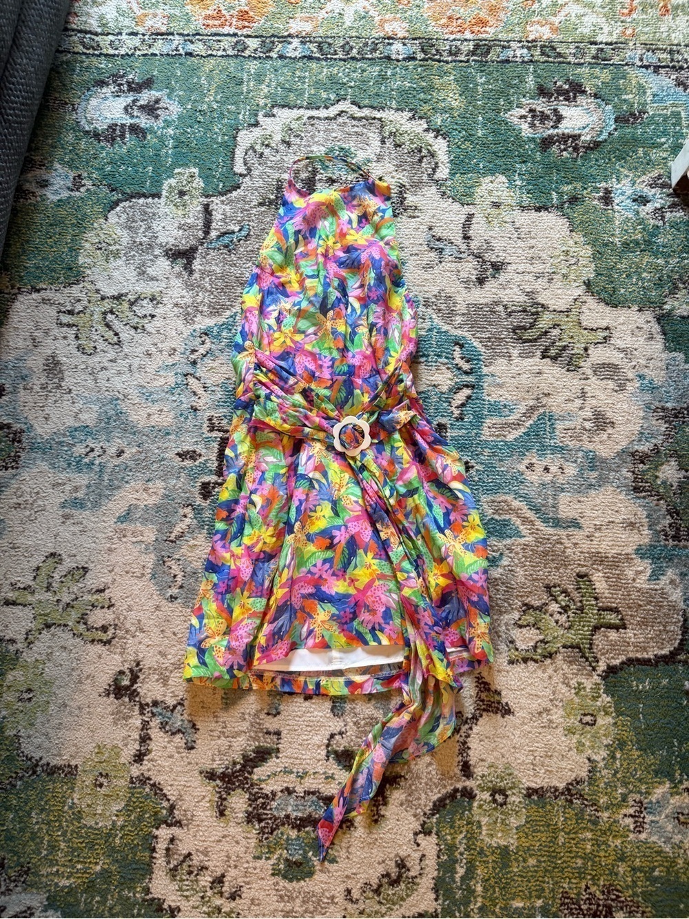 Amanda Uprichard Marin Dress Paradiso Floral Print REVOLVE NWT Halter Mini Dress - Picture 3 of 12
